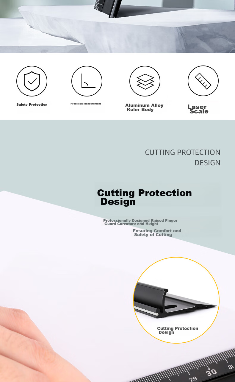 Deli Stainless Steel Protective Ruler, Straight Ruler with Scale, Metric Scale Drawing Steel Ruler, 45cm 2