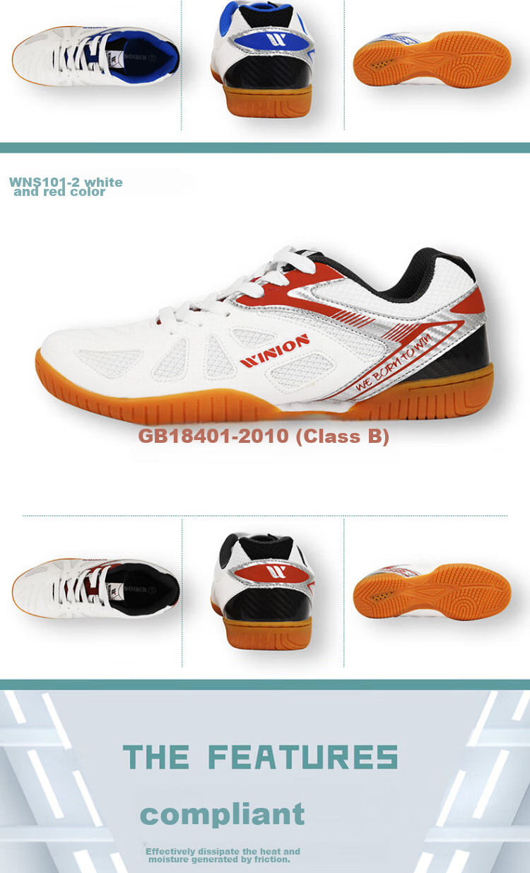 WINION Selected Table Tennis Shoes for Men And Women, Non-Slip And Wear-Resistant Table Tennis Sports Shoes, Starting Point White And Black, Size 38 7