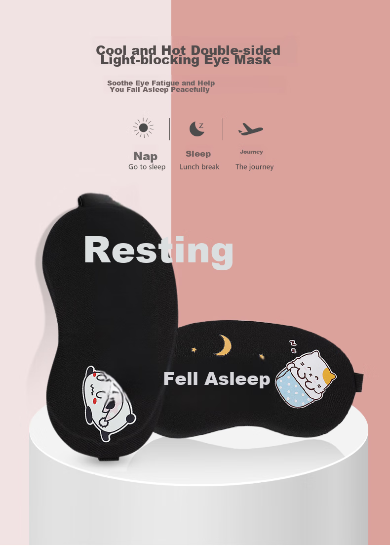 JOYTOUR Eye Mask, Sleep 3D Eye Mask, Light-Blocking Ice Pack Eye Mask for Children, Boys And Girls, Ice Bag Eye Mask, I'm Asleep 1