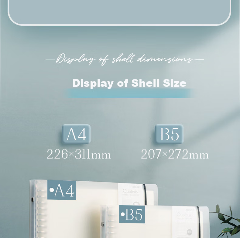Deli A4/60 Sheets Loose-Leaf Notebook, 30-Hole Refillable, for Notes, Exams, Study, Error Correction, Stationery - Gray Lined 4