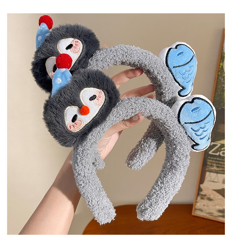 NIANFIN Spring Summer New Penguin and Little Fish Headband Cartoon Hair Accessories Girls Photo Hair Clip Funny Headband 7