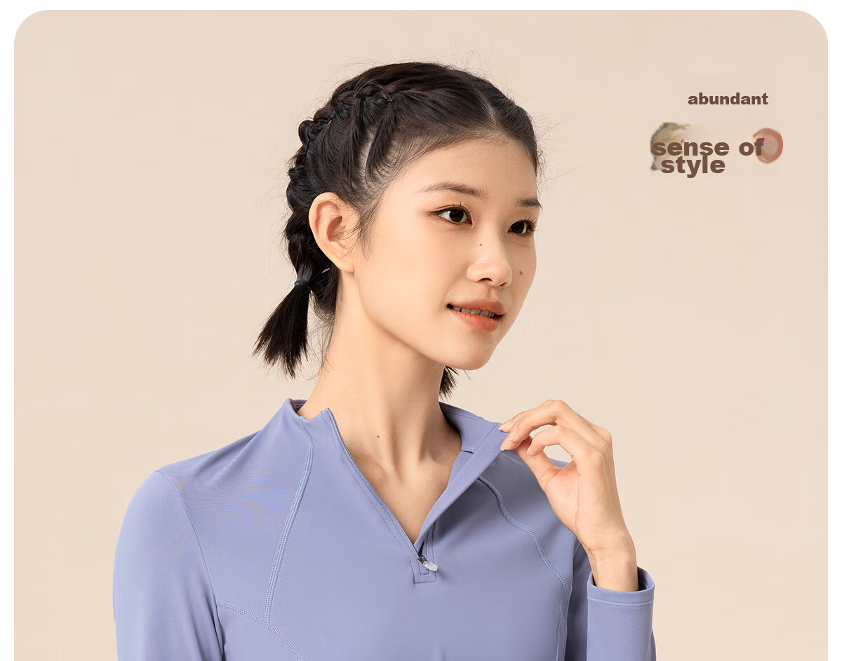 361° Women's Long-Sleeve Sports Top, Half-Open Yoga Wear, Spring And Autumn Running Training Suit, Slim-Fit Yoga Fitness Clothing 12