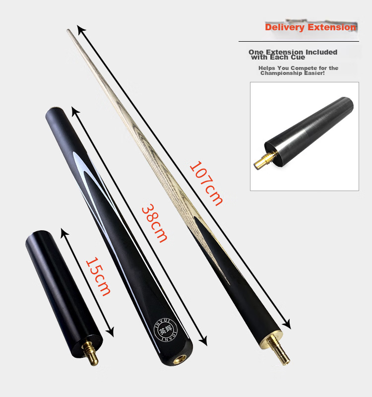 INVUI Pool Cue Tip, English Snooker Cue, Black Eight Chinese Style, 16 Colors, 3/4 Split Two-Piece Cue, Z-06 4