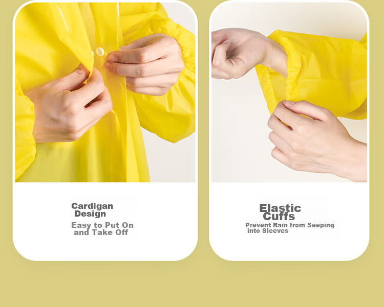 BANANA TRIP Disposable Raincoat, Thickened Adult Heavy-Duty Outdoor Hiking And Mountaineering All-In Full-Body Poncho, Apricot Color, 1 Piece 8