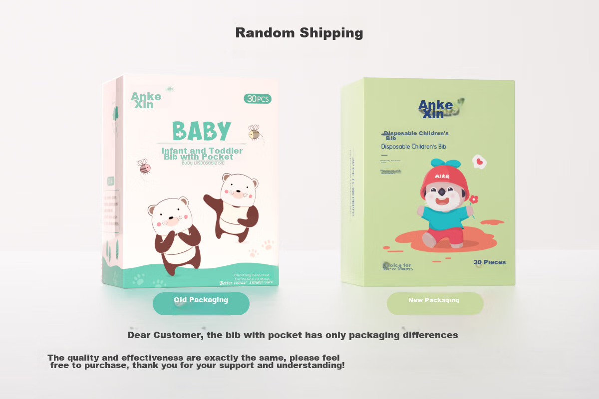 Ankexin Disposable Bibs for Infants And Toddlers [90 Pieces], Individually Wrapped Baby Drool Bibs, Cute Bear Desig 1