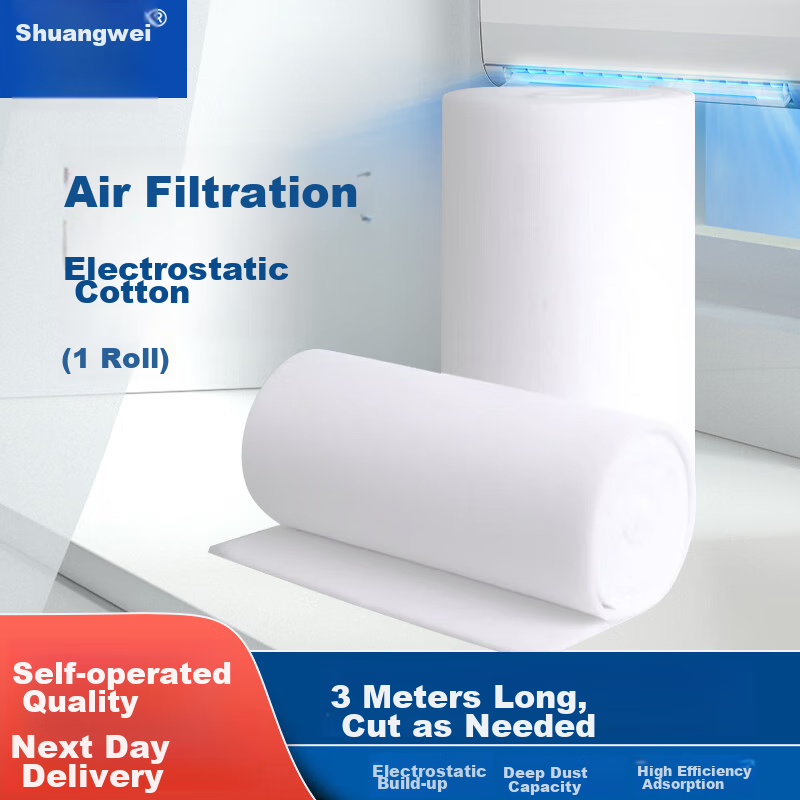 Shuangwei Air Conditioner Filter, Air Static Cotton Filter, Air Filter Element, Air Filter 3-Meter Roll, Also Compatible with Xiaomi, Sharp And Other Purifiers, Can Be Cut to Any Size, One Roll Lasts A Year, K6
