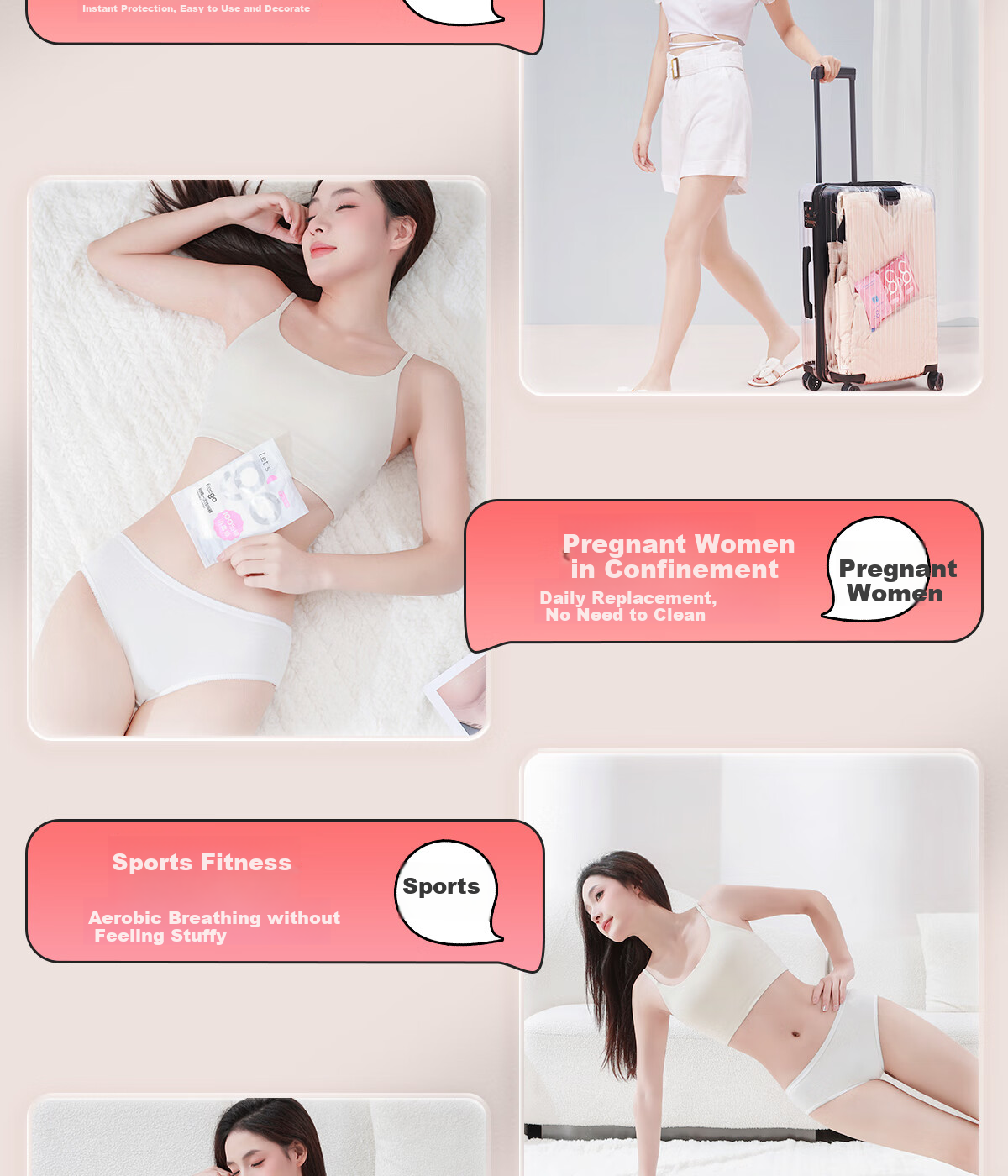 Freego Disposable Women's Pure Cotton Underwear, Sterile, No-Wash, for Travel, Pregnancy, Postpartum, Menstruation, Portable, Individually Packaged, XL 16