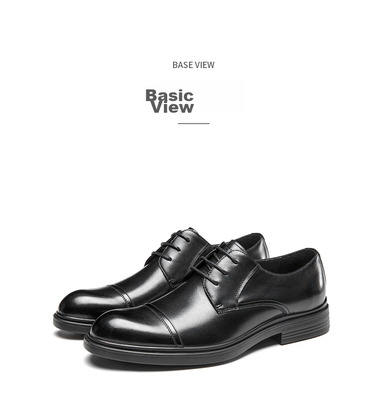 Aokang Comfortable Cowhide Breathable Business Formal Lace-Up Wear-Resistant Leather Shoes, Black, Size 42 16