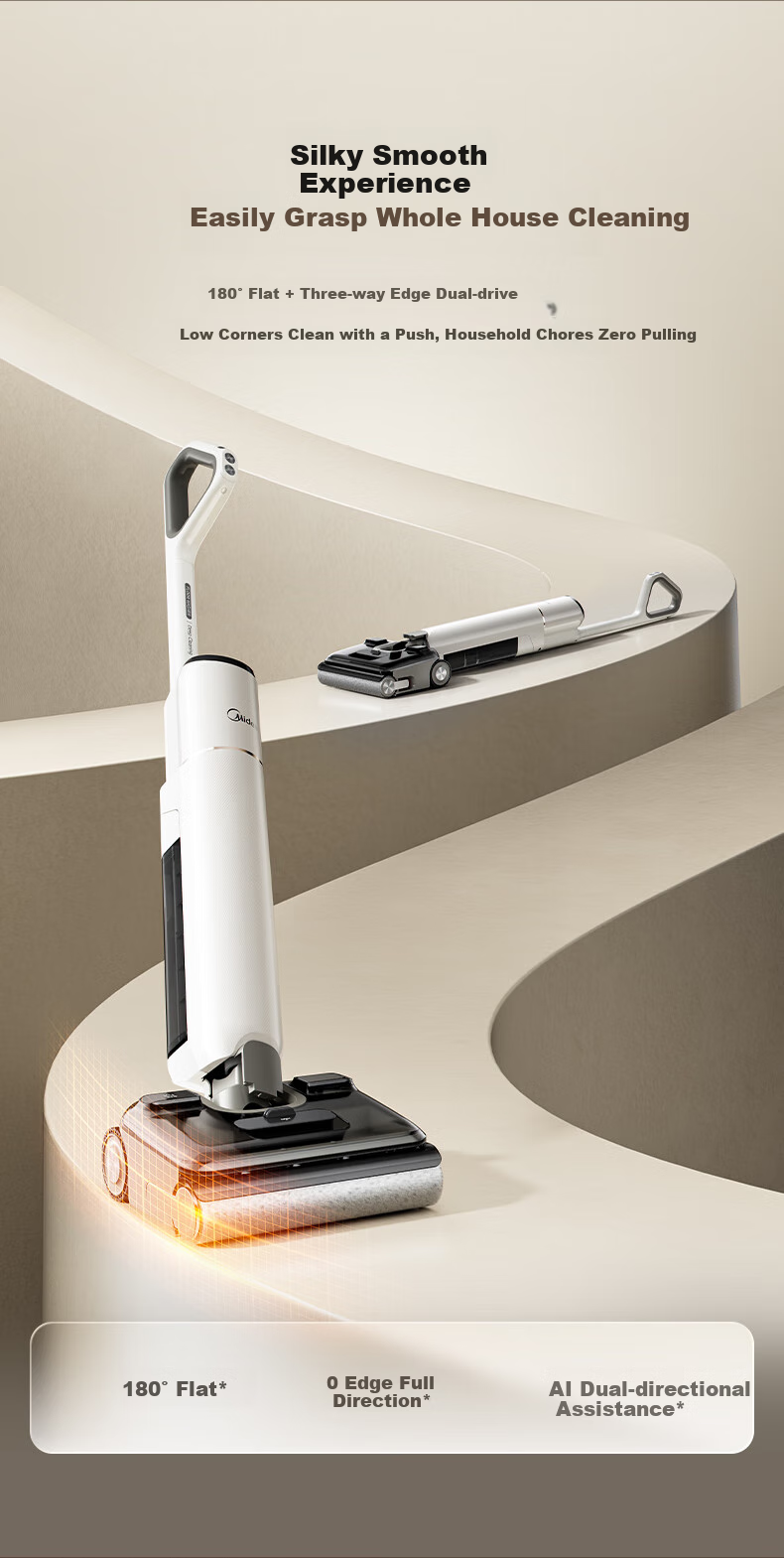 Midea Odorless Floor Washer 2.0 [380°C High-Temperature Steam + Hot Water Floor Cleaning] S60 Steam Mop Vacuum All-in-One Fully Automatic Floor Cleaning Machine [Price Guarantee 618] 21