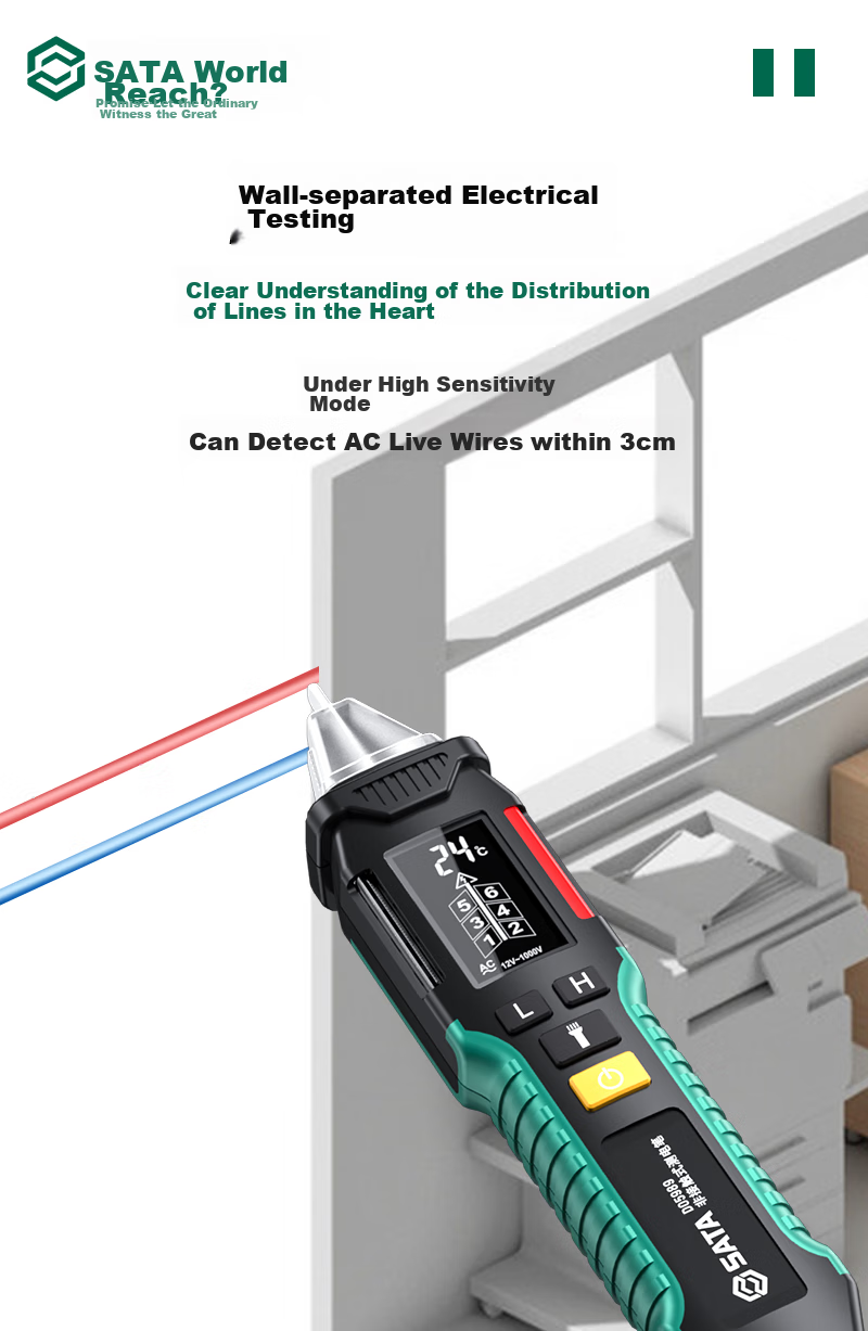 Shida SATA Voltage Tester, Smart Sensing Digital Display Voltage Tester, Live Wire And Neutral Line Continuity Tester, Multi-Function Voltage Pen D05989 9