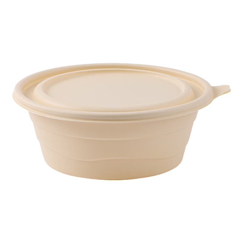 Baijie Disposable Biodegradable Corn Starch Round Food Containers, 500*20 Set, Food-Grade Takeout Boxes, Microwave Safe
