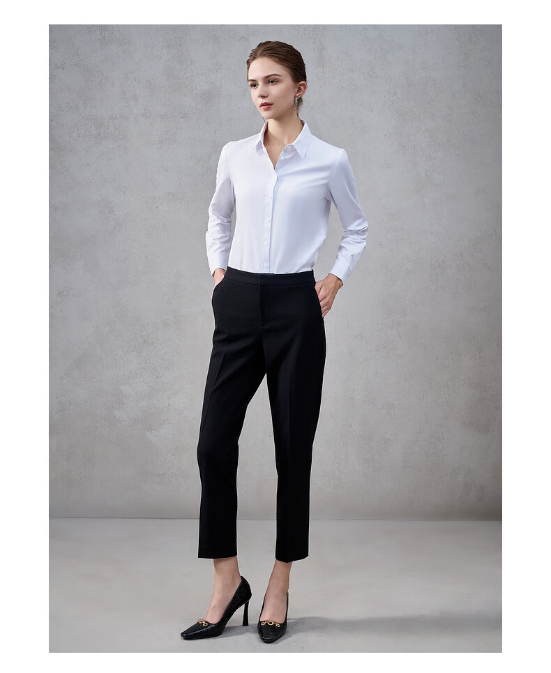 G2000 Women's Long Sleeve Commuter Shirt with Bow Tie, Cotton Comfort, All-Season, Mall Style 14