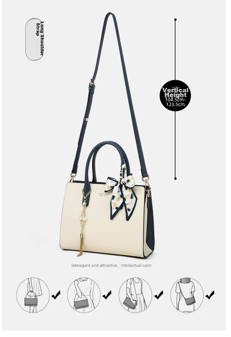 Viney Leather Handbag for Women, Large Capacity Tote Bag, Middle-Aged Crossbody Bag, Practical Birthday And Mother's Day Gift for Mom 9