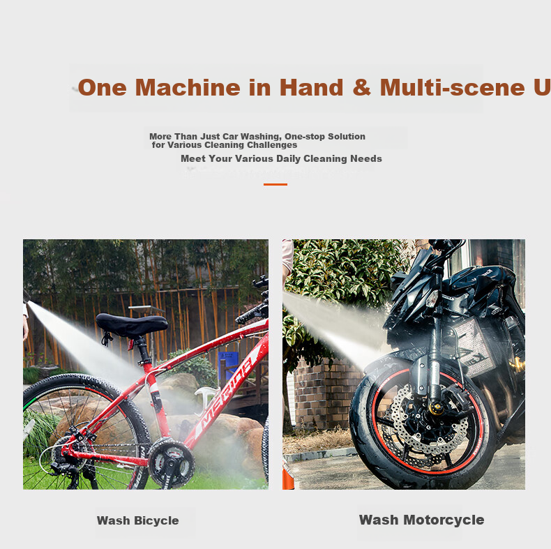 Yili Car Wash Machine High-Pressure Water Gun Washer, Car Washing Water Gun High-Pressure Household High-Pressure Car Wash Machine Sensor 4450Pro 6
