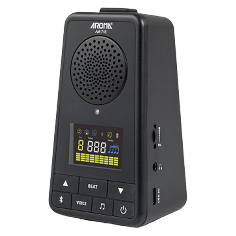 AROMA Electronic Metronome for Guitar, Drum Set, Piano, Guzheng And Vocals AM-718 Black Rechargeable Model