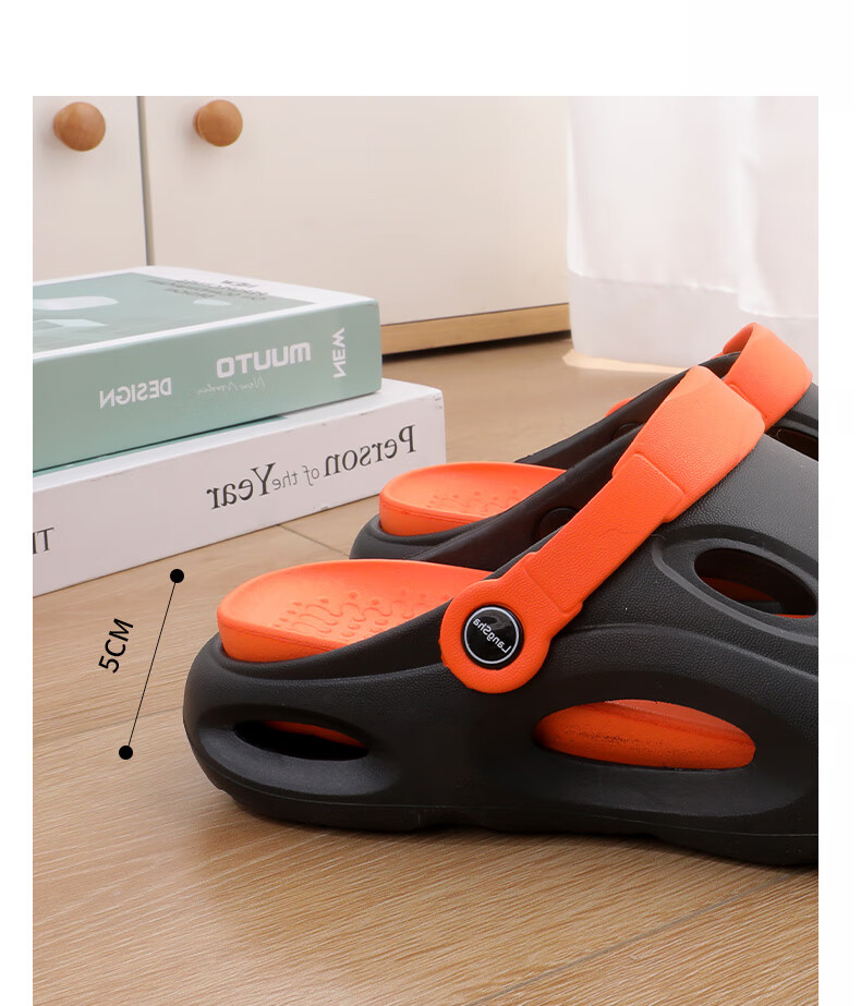 LangSha Men's Perforated Sandals, Outdoor Driving Sandals, Thick-Soled Non-Slip Slippers with Comfortable Feel for Beach Wear 18