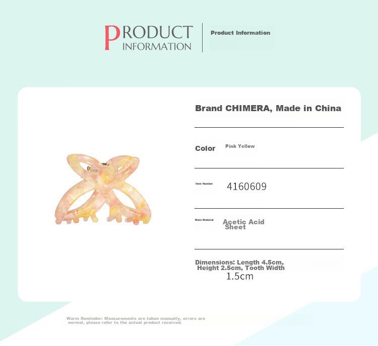 CHIMERA 2 Small Size Shawl Hair Claw Clips, French Half-Updo Back of Head Hair Clips, Bangs Clips, Hair Accessories for Women, Mid-Autumn Festival Gift 10