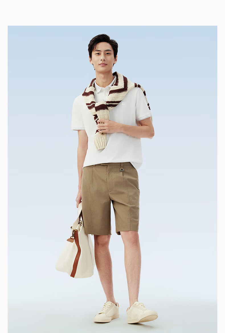 Hodo [Lin Gengxin's Style] Modal Silk Short-Sleeve Cool-Feeling Antibacterial Polo Shirt, Collared T-Shirt 23