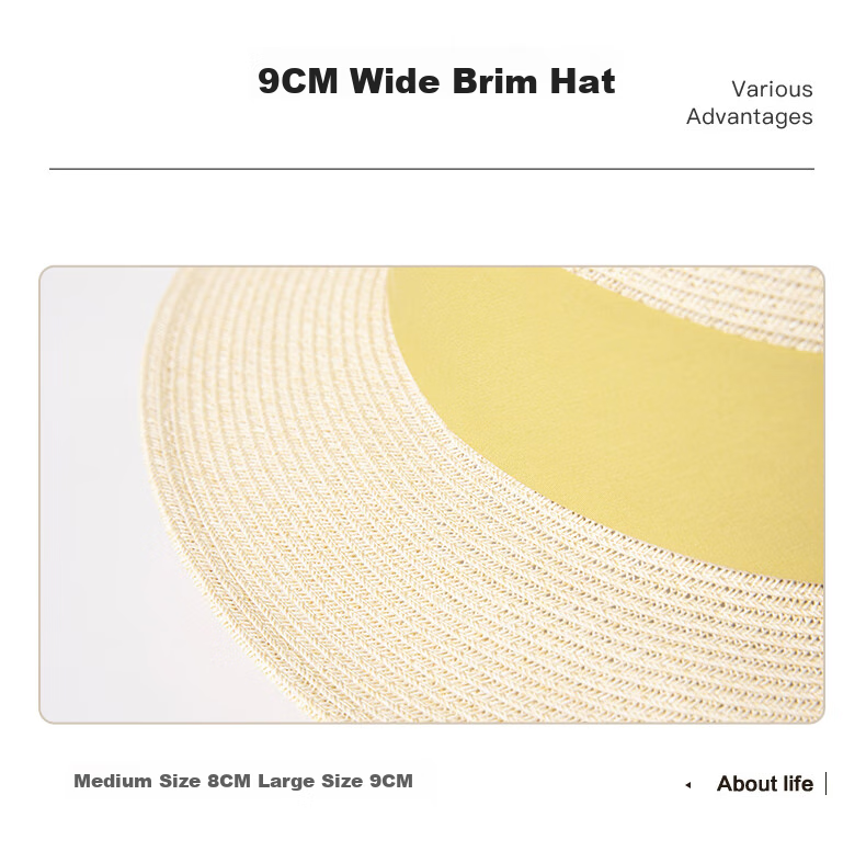 Siggi Straw Hat for Women, Summer Sun Protection UV-Resistant Flat Brim Hat, Sunscreen Cap, Flat Top Hat, Sun Visor, Gift for Wome 30