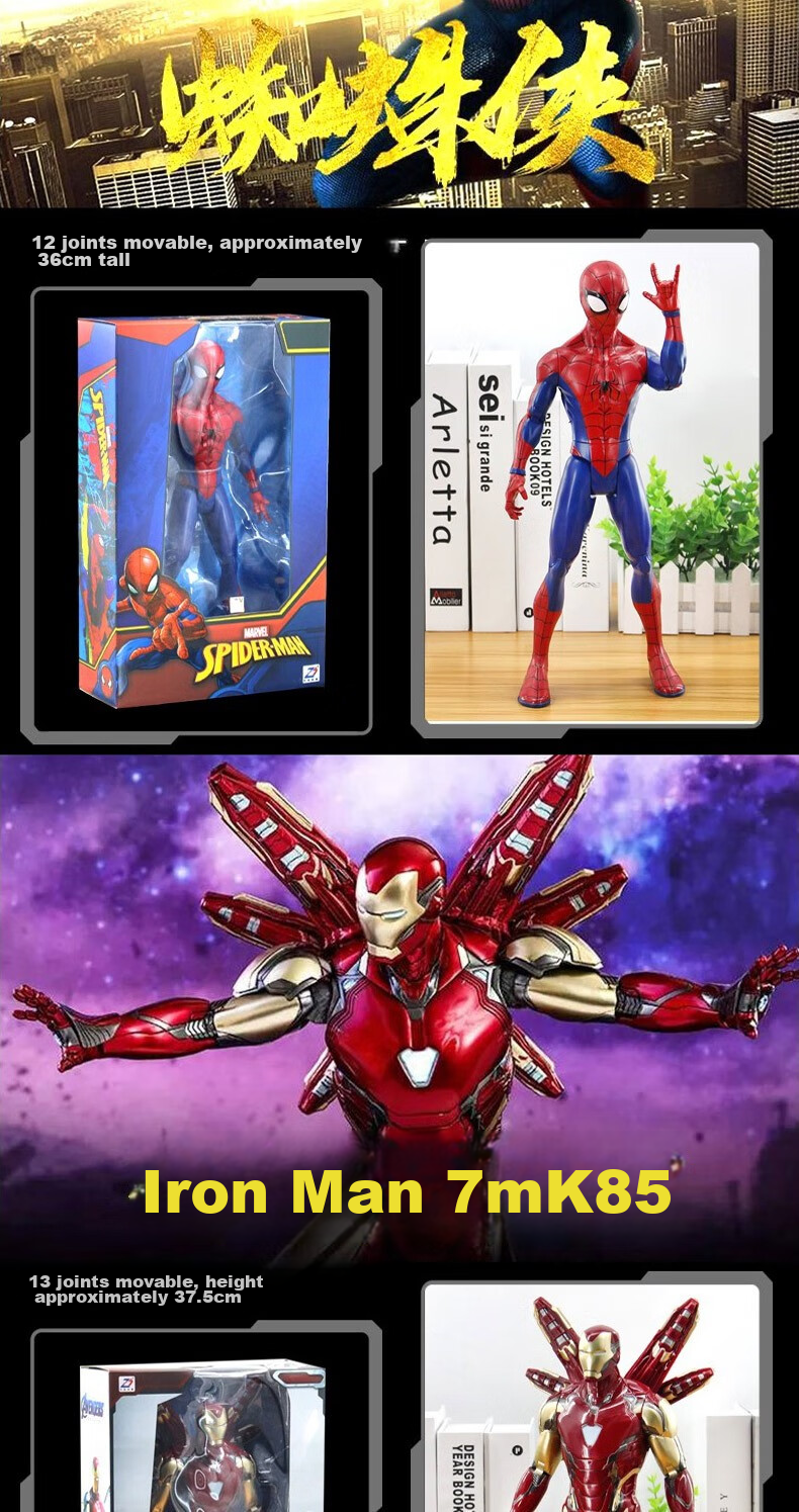 Marvel 7-Inch Iron Spider with Articulated Joints Action Figure Display, Birthday Gift for Boys 34