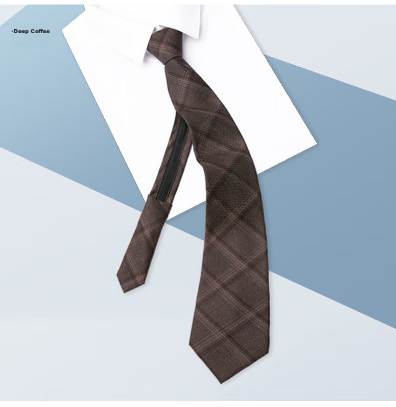 Luomeng Men's Necktie JK Formal Wedding Groom's Tie, 7cm Thin Style, No-Tie Zipper, Gift Box Set for Boyfriend 13