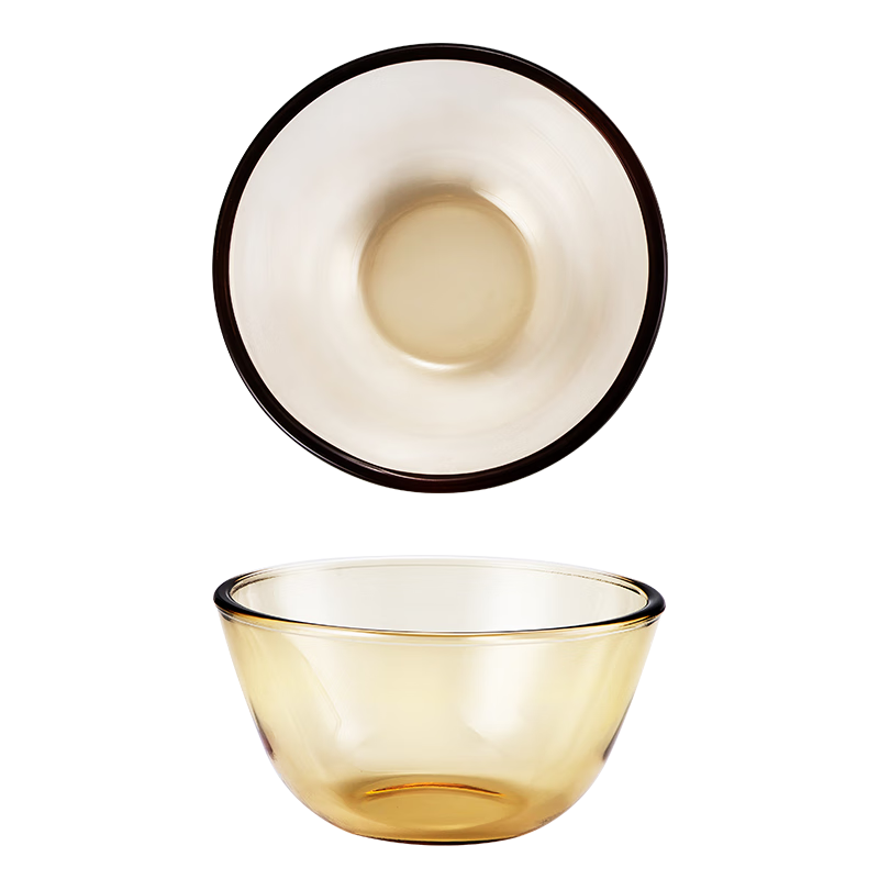 MAXCOOK High Borosilicate Glass Bowl Heat-Resistant Glass Soup Bowl Noodle Bowl 920ml Amber Medium Size MCFT6654