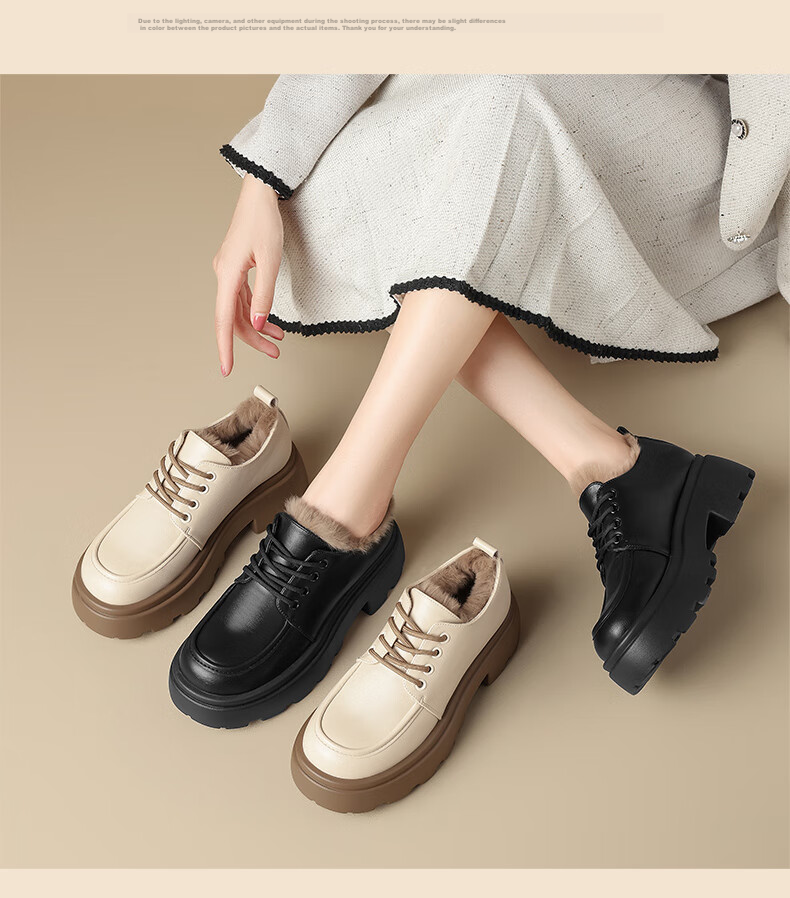 ZHR Loafers for Women, Preppy Style, Youthful Thick-Soled Flats, Soft And Cute Big-Headed Versatile Women's Shoes, PJF01, Black, Size 38 25