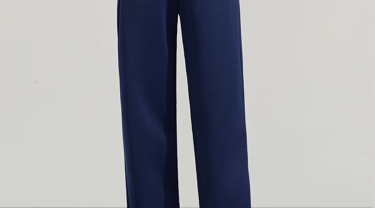 PinCai Women's Sports Pants Simple Solid Color Loose Straight Leg Elastic Waist Casual Pants P12KK5812 28