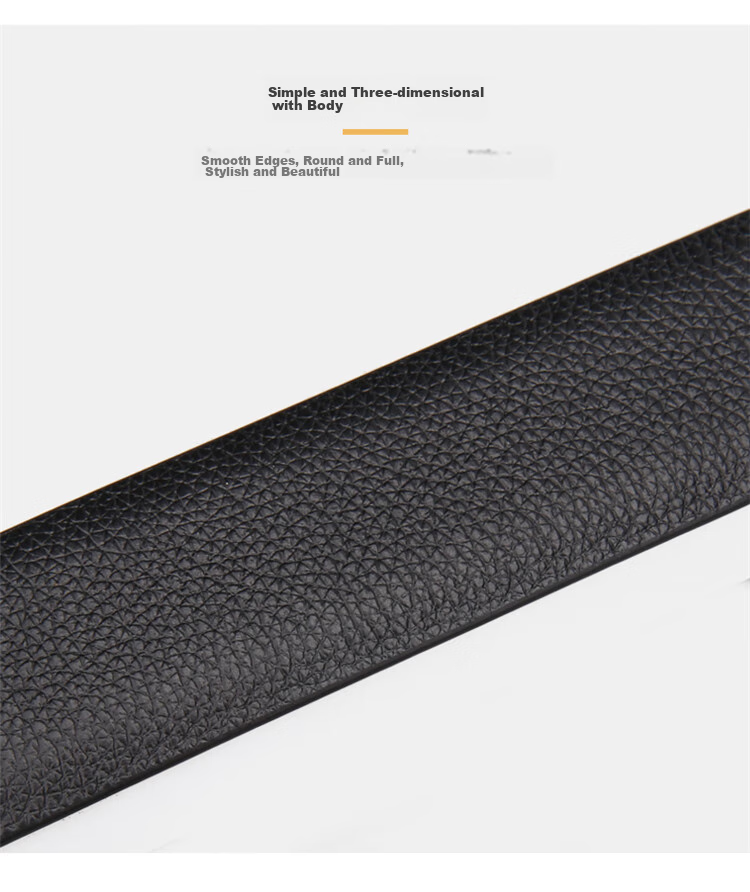 HONGU Men's Belt, Top-Grain Leather, Pin Buckle, Trimmable, Gift Box Packaging, Birthday Present 4