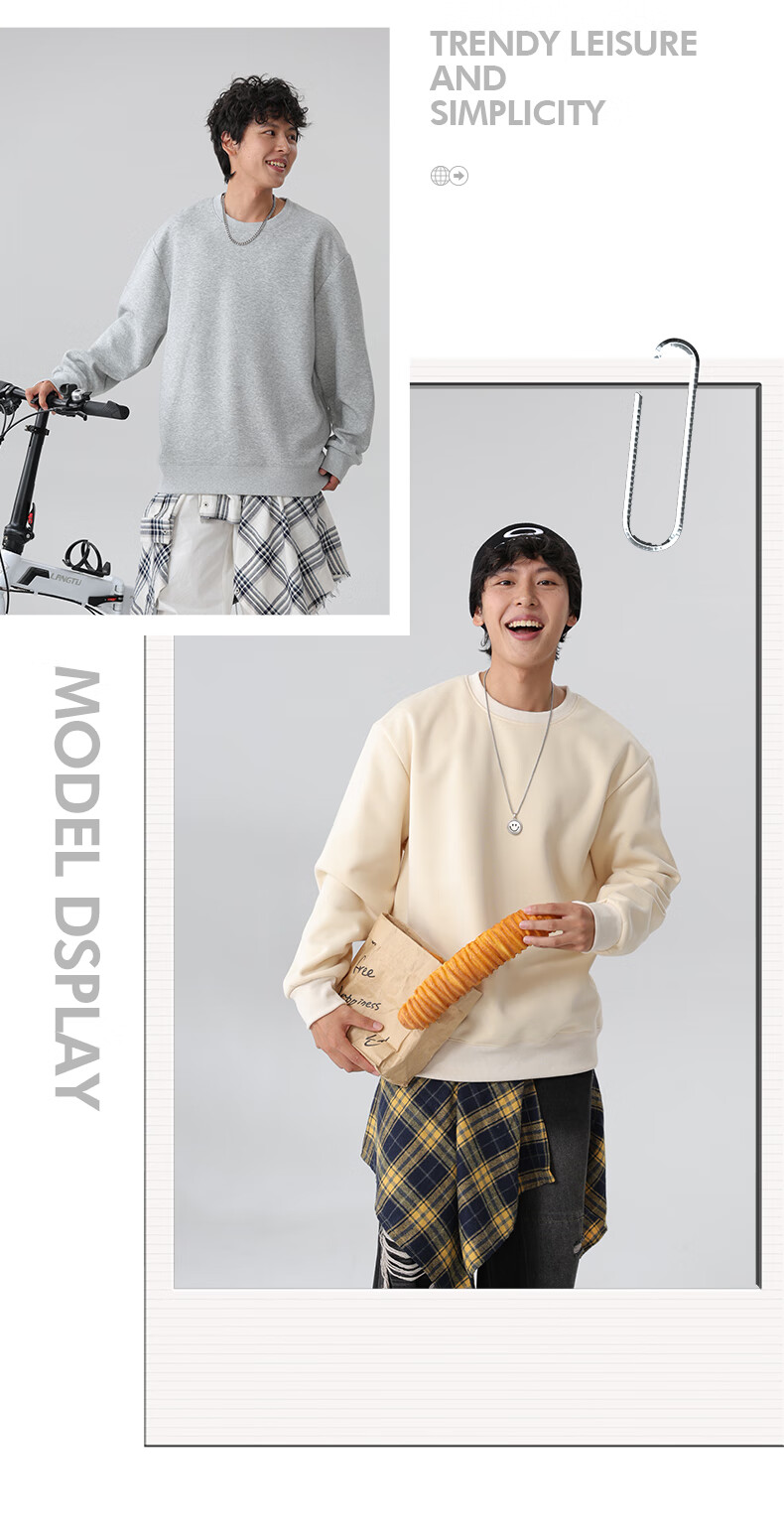JEANSWEST LIFE Chinese-Style Fleece-Lined Crew Neck Sweatshirt for Men, Winter Thickened Warm Windproof Jacket, Trendy Youth Outdoor Top 19