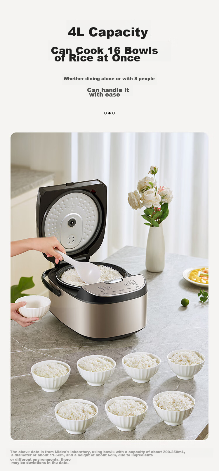 Midea Rice Cooker, 4L Black Porcelain Inner Pot with Detachable Cover, 24-Hour Smart Reservation, Sweet Firewood Rice, MB-AFB4027R [ZMD Peace of Mind Series] 14