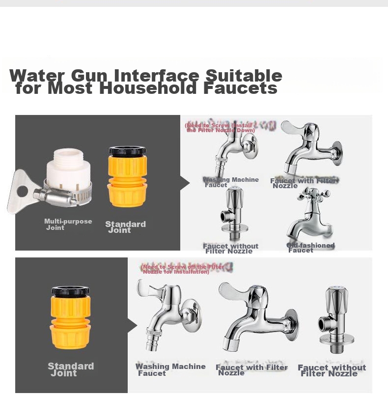 Dipuer Car Wash Gun, High-Pressure Water Gun Household Cleaning Tool, Car Washing Hose Gun with Connector And 15-Meter Hose 13