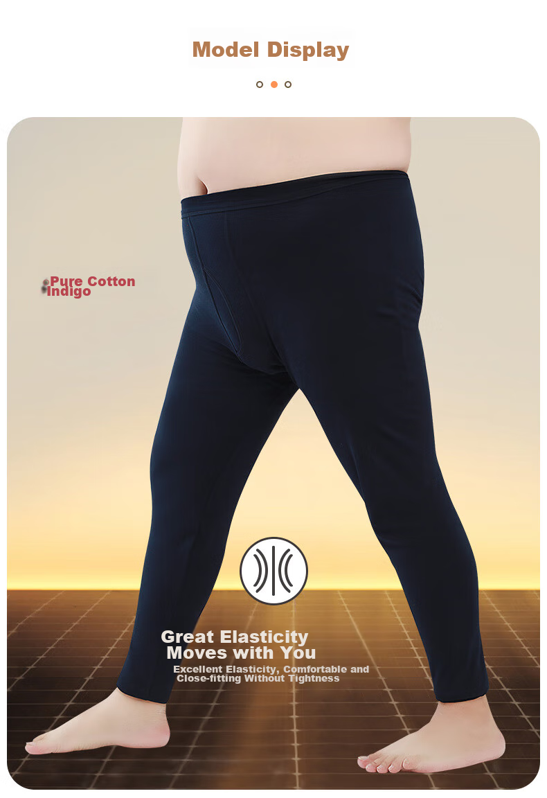Hengyuanxiang [Large Size Men's Autumn Pants] 100% Pure Cotton Thin Plus-Size Antibacterial Thermal Underwear Base Layer Cotton Pants Spring And Autum 15