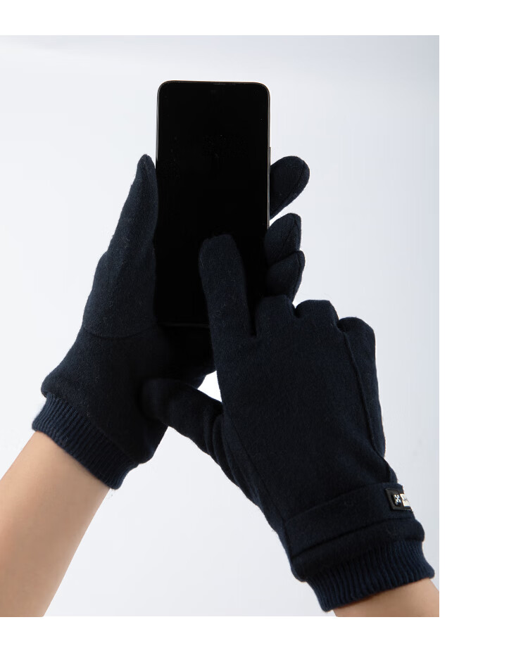 Hengyuanxiang Men's Wool Gloves, Autumn And Winter Warm Windproof Cold-Resistant, Suitable for Cycling And Driving, Fleece-Lined Thickened Touchscreen Compatible Winter Gloves 20
