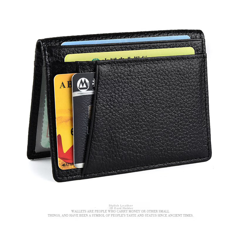 JEVI Genuine Leather Ultra-Thin Card Holder for Men And Women with Multiple Card Slots, Mini Wallet, Driver's License Holder, Simple ID Holder, Top-Grain Leather 8