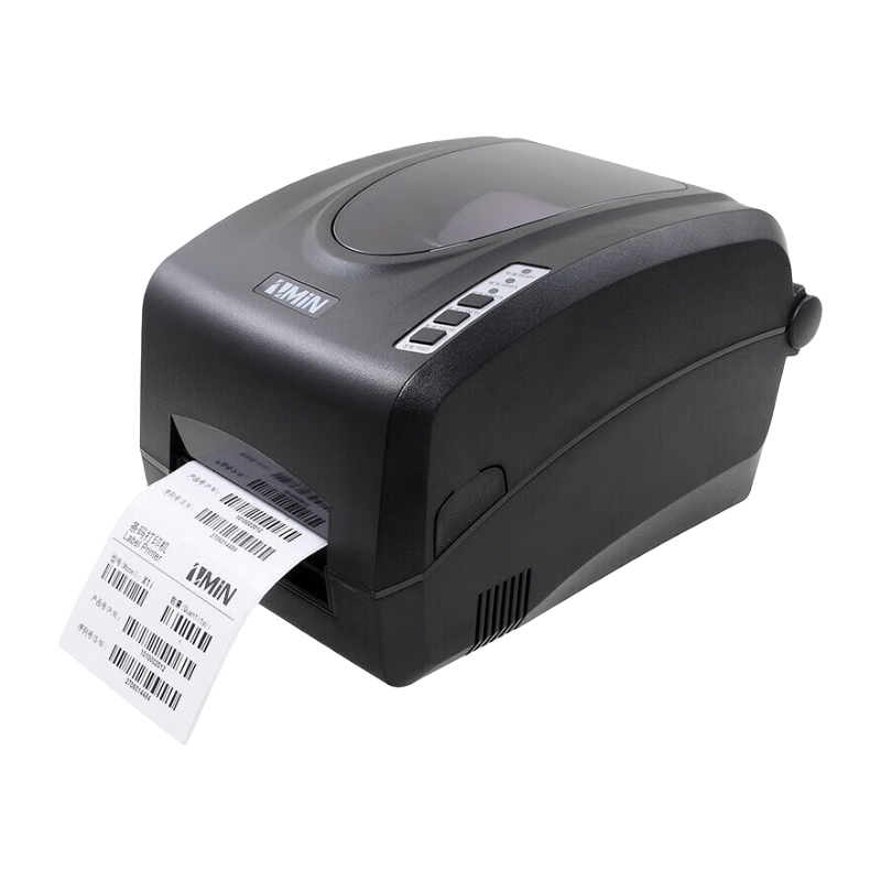 ZMiN X1i Thermal Transfer Adhesive Carbon Ribbon Label Printer 300DPI [USB + Serial Port] Anti-Metal Fixed Asset QR Code Barcode Printer