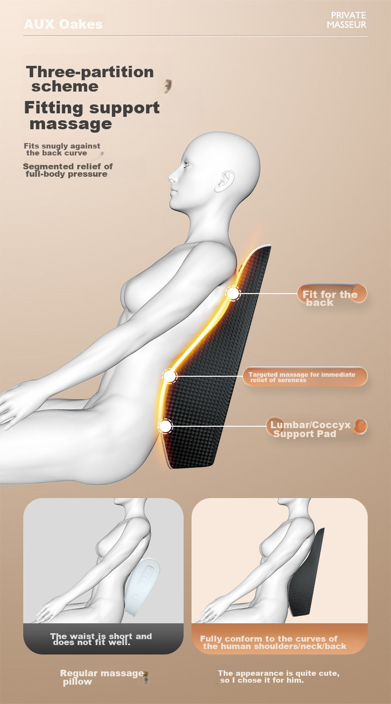 AUX Cervical Massager B05 Gift Box, Massage Pillow with Heat Therapy for Back And Waist, Shoulder And Neck Support Cushion, Birthday Gift for Parents 11
