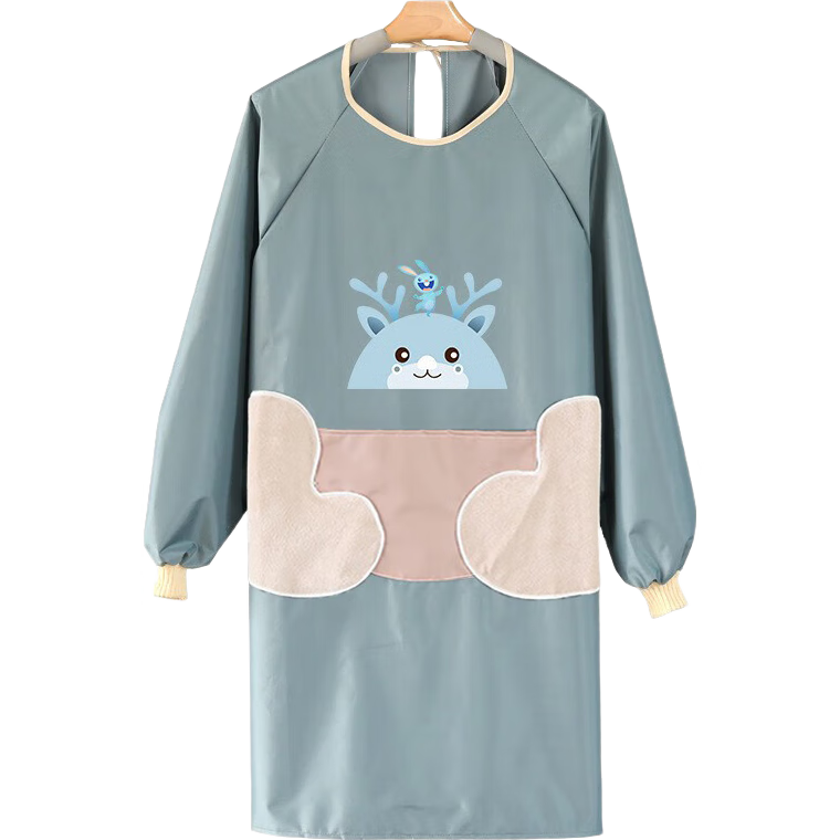 Jinghuisichuang Kitchen Apron [Stain-Resistant, Oil-Proof, Long Sleeve] Washable Durable Women's Smock Workwear JH0808