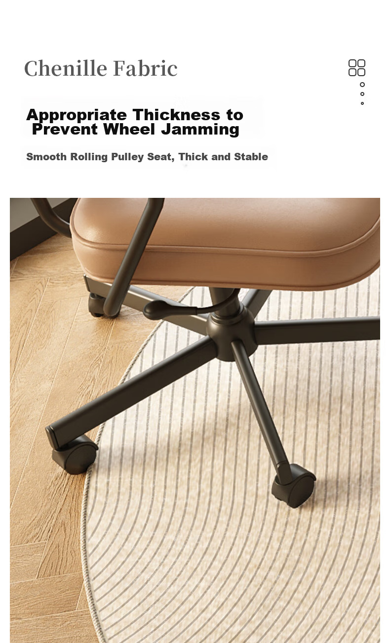 YISHANG Round Carpet Chair Mat, Gaming Computer Chair Foot Pad, Home Study Rocking Chair Wooden Floor Protection Mat 7