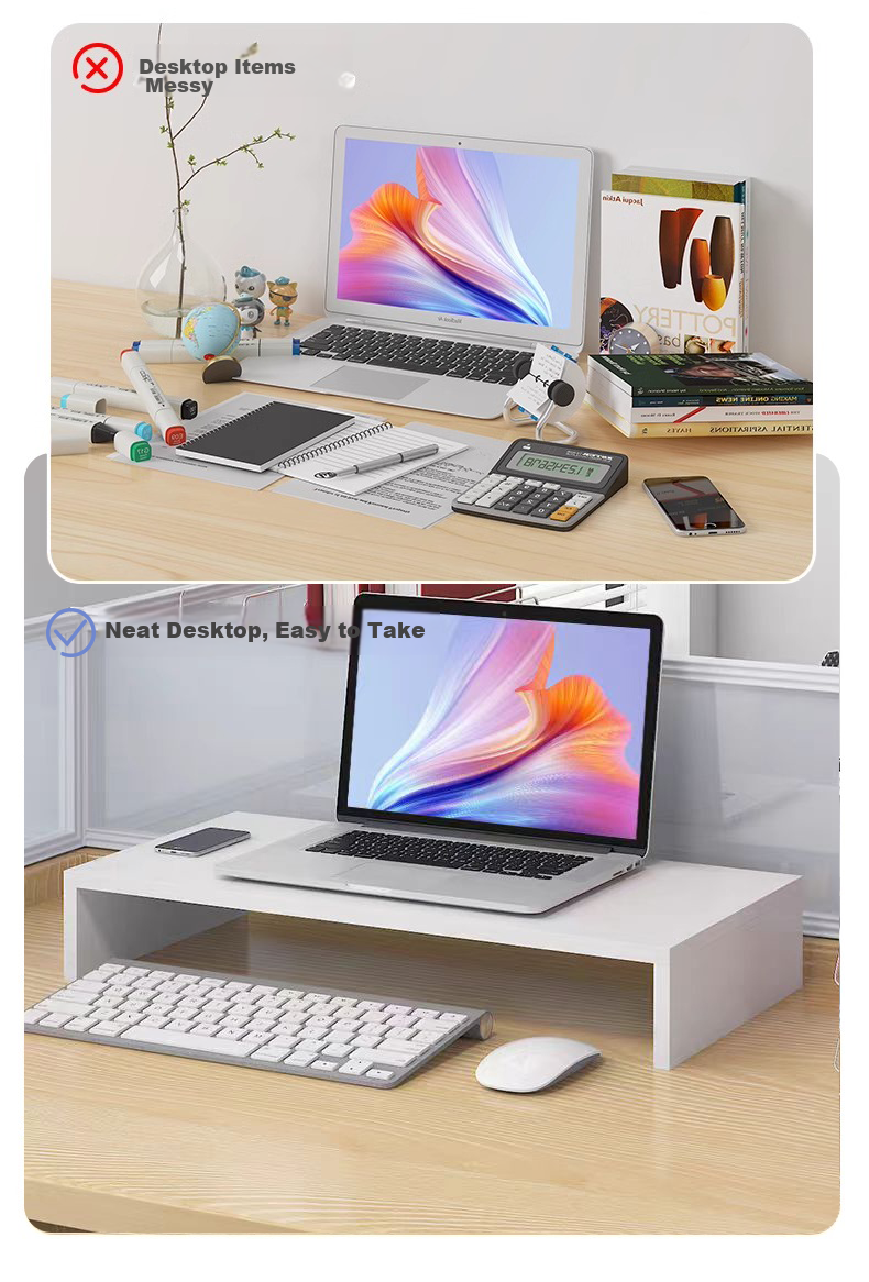 Jingjiayi Computer Stand, Laptop Monitor Riser Stand, Height-Increasing Base, Desktop Organizer, Office Storage Rack 3