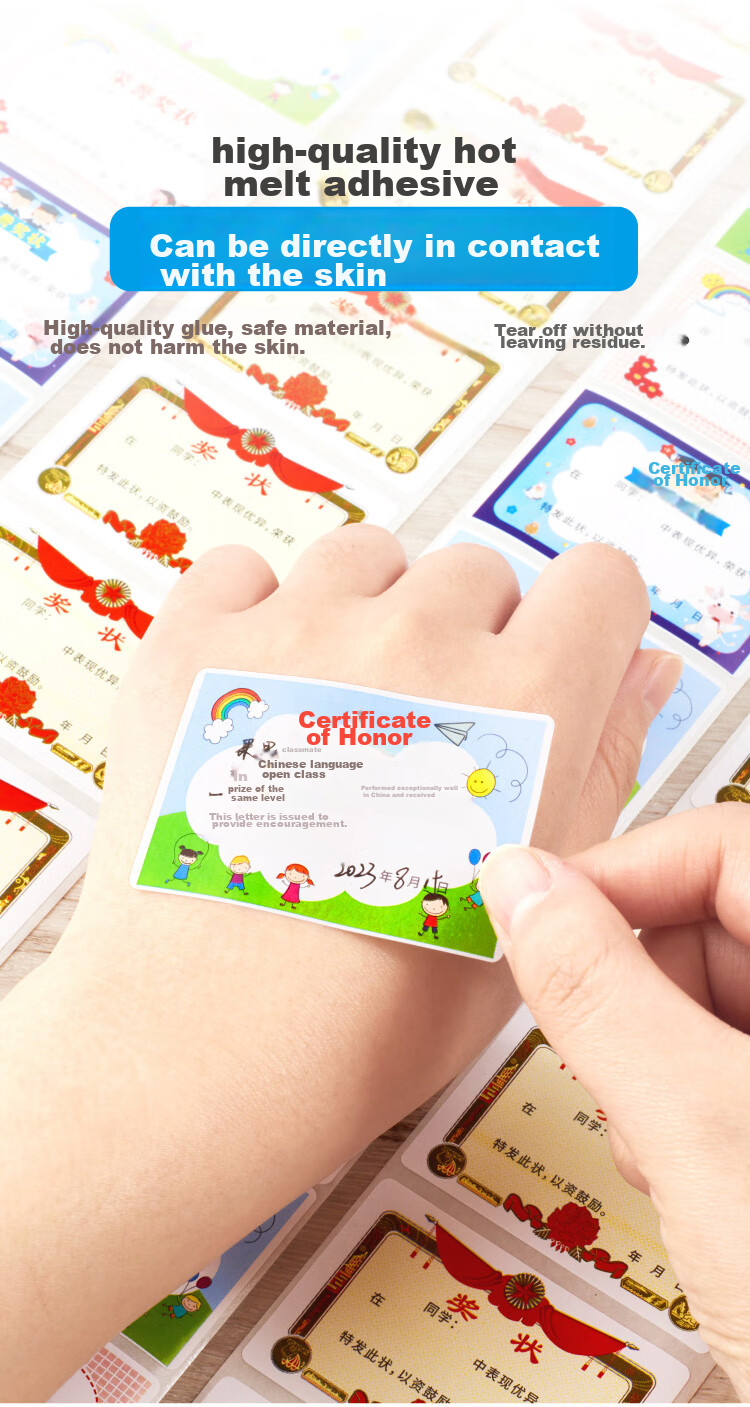 DSB (Disbi) Mini Certificate Stickers for Primary School Students, Kindergarten Children, And Reward Recognition Stickers - Assorted Pack/2 Rolls 200 Stickers RS-202 7