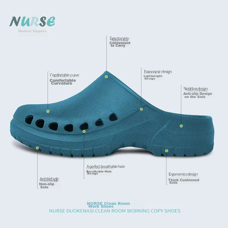BAIGE Operating Room Slippers, Lightweight Non-Slip Surgical Work Shoes, Clean Room Workshop Closed-Toe Protective Footwear, Surgical Shoes [Dark Blue], 39/40 CW251057 1
