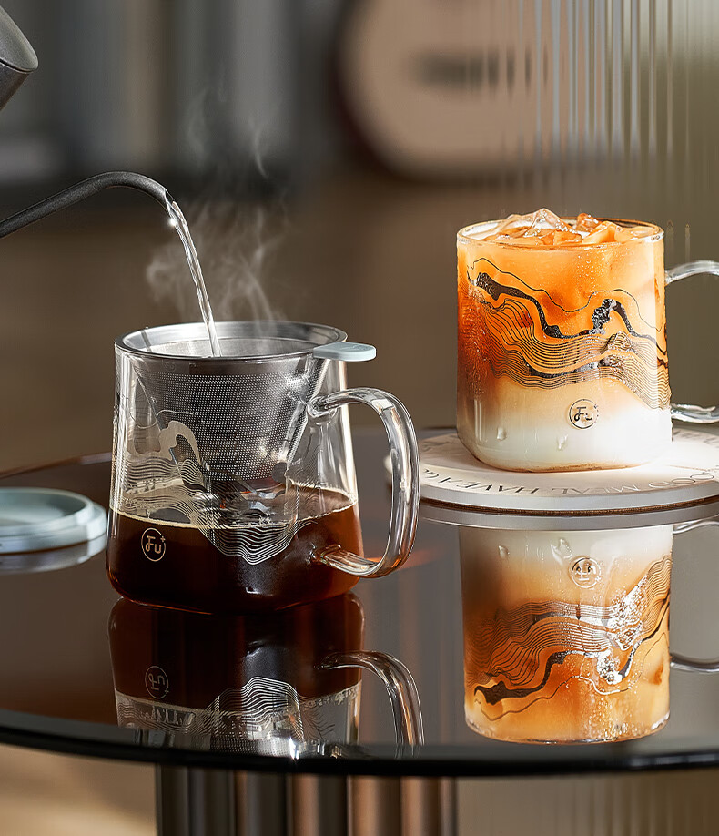 FU High Borosilicate Glass Tea Cup with Lid, Tea Infuser, Personal Use, Premium Men's Tea Drinking Cup 6