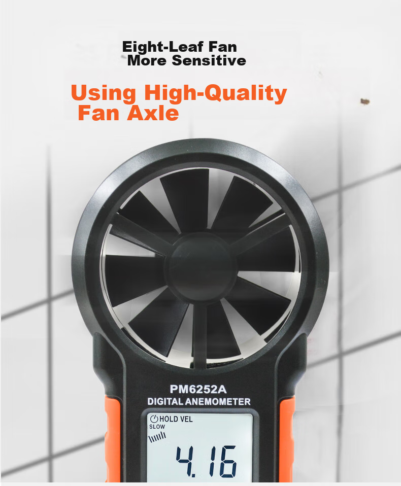PEAKMETER PM6252B Handheld High-Precision Anemometer with Digital Display for Air Flow Measurement, Temperature And Humidity Testing, And Wind Speed Meter 8