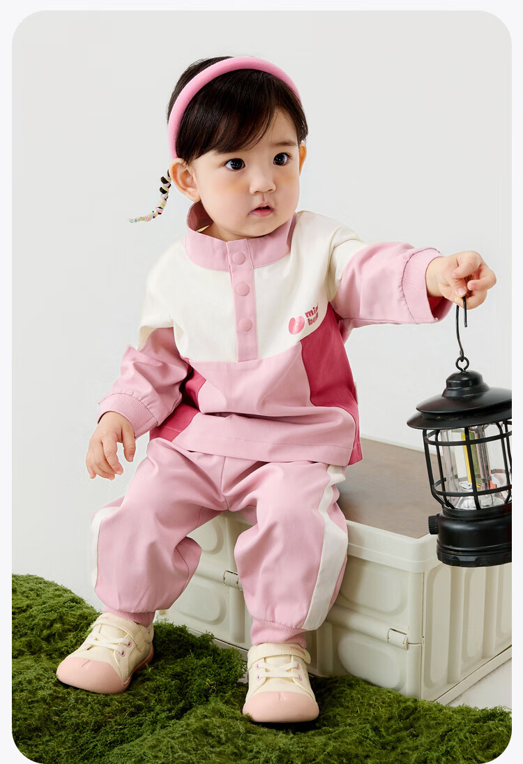 Minibala Children's Long Sleeve Set, Trendy Color-Block Top And Pants Two-Piece Suit, Spring New Arrival 8
