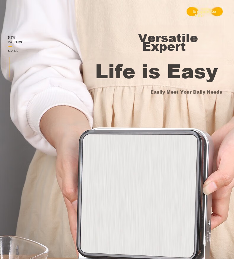 BJ Electronic Kitchen Scale, Stainless Steel Weighing Surface, Baking Scale, Gram Scale, Waterproof Food Scale, 15kg/1g Capacity Scale 7