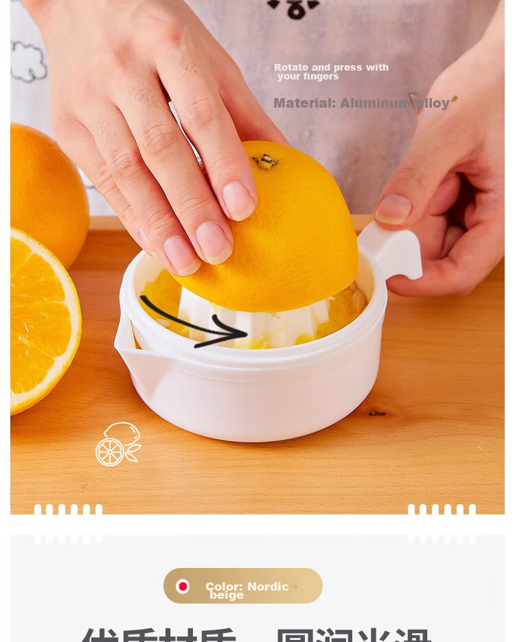 Dipuer Manual Juicer, Home-Use Orange Squeezer Cup, Portable Lemon Press, Hand-Cranked Fruit Juice Extractor 3