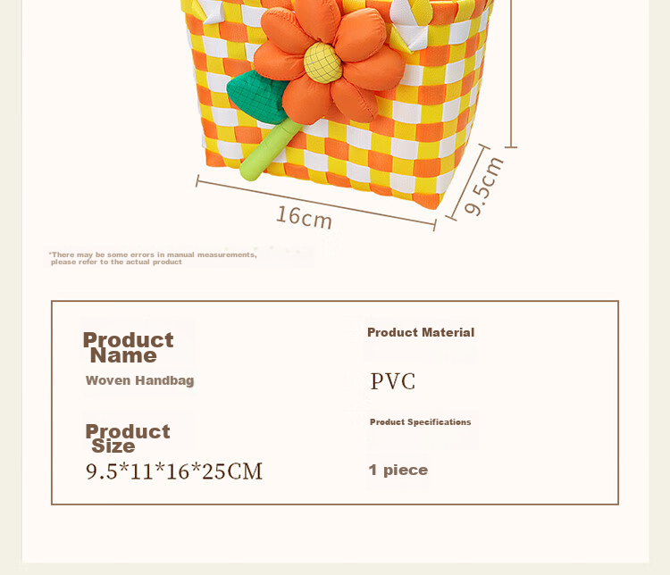 TaTanice Handbag Woven Bag, Mid-Autumn Festival Gift Birthday Storage Bag, Colorful Woven Basket Shopping Tote 7