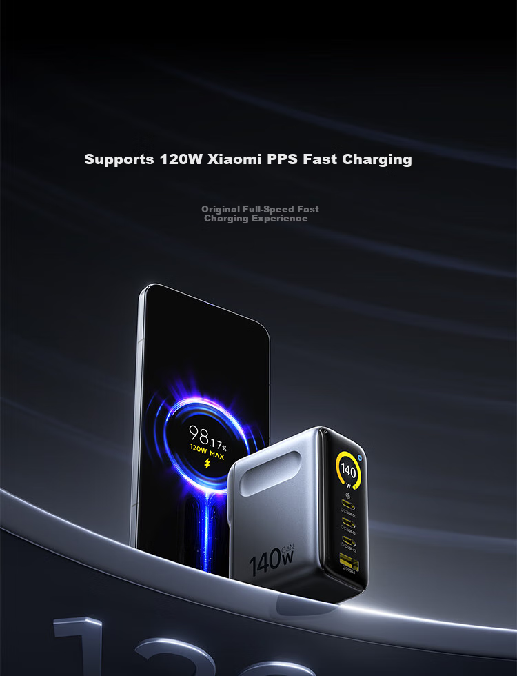Baseus 140W GaN Charger Set with Display, Type-C Multi-Port PD Fast Charging 100W Phone Charger for Laptops And IPhone 17 Xiaomi 120W Silver 15