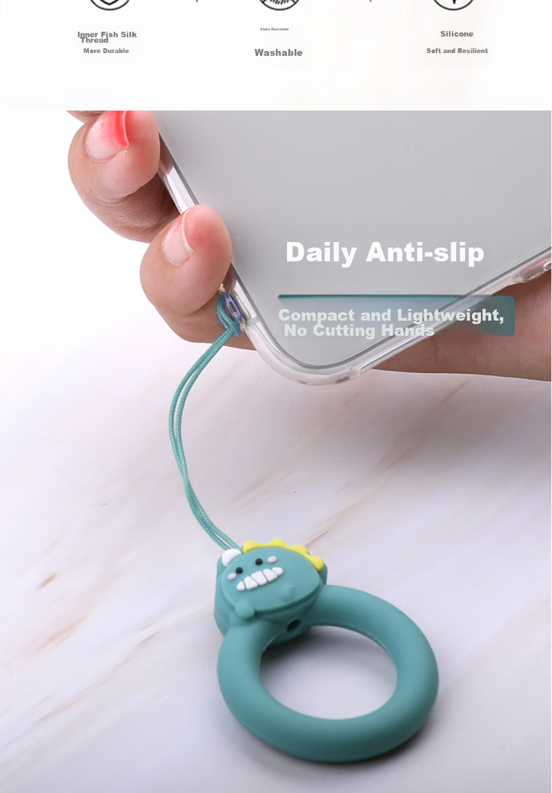 ESCASE [Single Pack] Phone Lanyard Camera Wallet USB Drive Key ID Card Pendant Apple IPhone XR/XS Max Etc. Silicone Soft Small Dragon ES-XR2 Pink 2